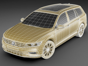 vw passat variant 2020 3D Model