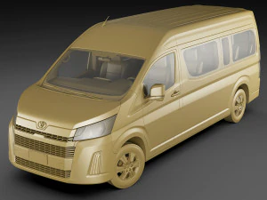 toyota hiace commuter bus slwb 2020 3D Model