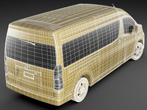 toyota hiace commuter bus slwb 2020 3D Model