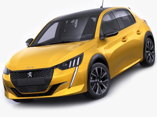 peugeot 208 2020 3D 모델 .c4d .max .obj .3ds .fbx .stl .blend
