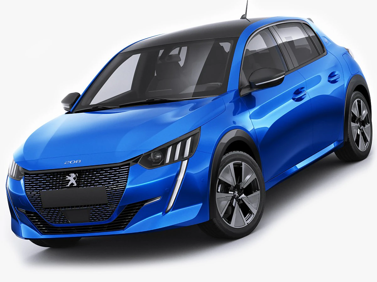 peugeot e-208 2020 3D Model .c4d .max .obj .3ds .fbx .stl .blend 