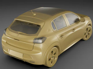 peugeot e-208 2020 3D Model