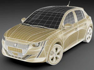 peugeot e-208 2020 3D Model