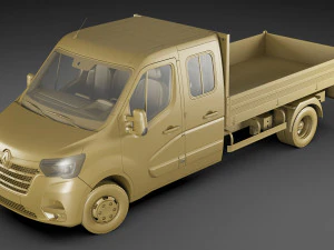 renault master pickup 2019 double cab 3D Model