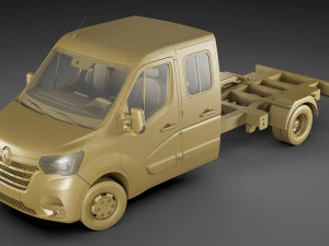 renault master pickup 2019 double cab 3D Model