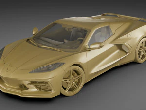 chevrolet corbeta c8 descapotable 2020 Modelo 3D