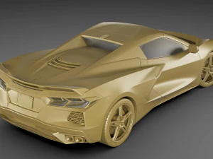 chevrolet corbeta c8 descapotable 2020 Modelo 3D