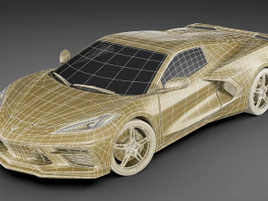 chevrolet corbeta c8 descapotable 2020 Modelo 3D