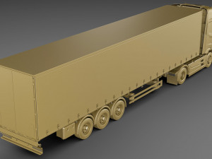 f-max 2019 truck with trailer 3D मॉडल