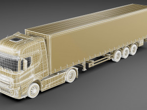 f-max 2019 truck with trailer 3D मॉडल