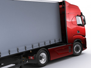 iveco s-way 2020 with trailer 3D Модель
