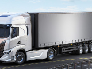 iveco s-way 2020 with trailer 3D Модель