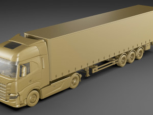 iveco s-way 2020 with trailer 3D Модель