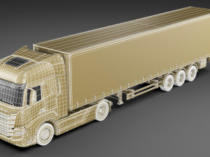 iveco s-way 2020 with trailer 3D Модель
