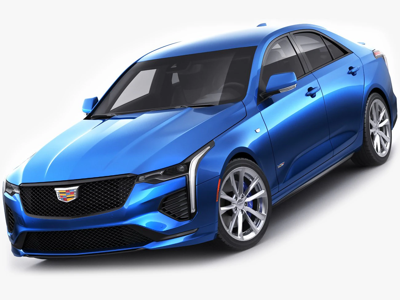cadillac ct4-v 2020 3D Model .c4d .max .obj .3ds .fbx .stl .blend