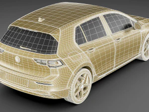 vw golf 2020 3D Model