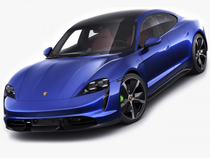 porsche taycan turbo s 2020 with interior 3D Model
