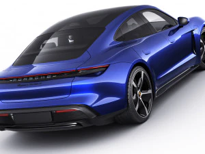 porsche taycan turbo s 2020 with interior 3D Model