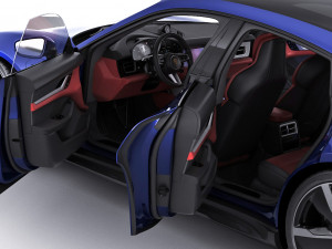 porsche taycan turbo s 2020 with interior 3D Model