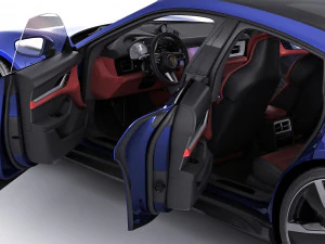 porsche taycan turbo s 2020 with interior 3D Model