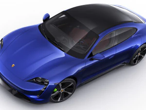 porsche taycan turbo s 2020 with interior 3D Model