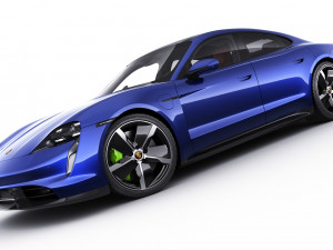 porsche taycan turbo s 2020 with interior 3D Model