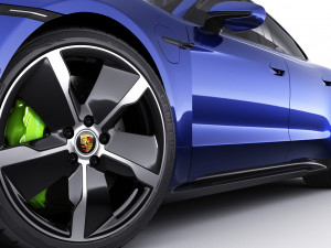 porsche taycan turbo s 2020 with interior 3D Model