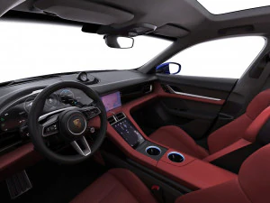 porsche taycan turbo s 2020 with interior 3D Model