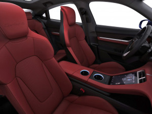 porsche taycan turbo s 2020 with interior 3D Model