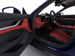 porsche taycan turbo s 2020 with interior 3D Model