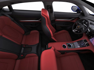 porsche taycan turbo s 2020 with interior 3D Model