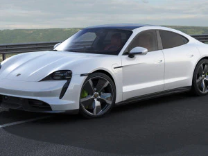 porsche taycan turbo s 2020 with interior 3D Model