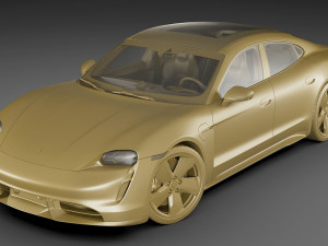 porsche taycan turbo s 2020 with interior 3D Model