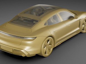 porsche taycan turbo s 2020 with interior 3D Model
