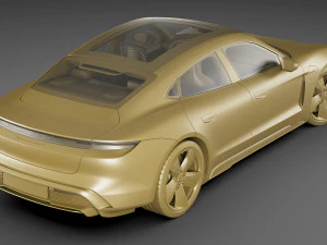 porsche taycan turbo s 2020 with interior 3D Model