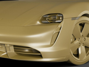 porsche taycan turbo s 2020 with interior 3D Model