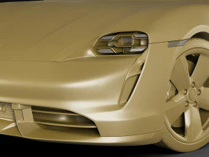 porsche taycan turbo s 2020 with interior 3D Model
