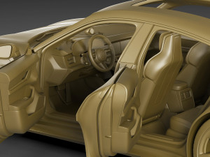 porsche taycan turbo s 2020 with interior 3D Model