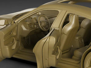 porsche taycan turbo s 2020 with interior 3D Model
