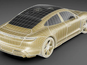 porsche taycan turbo s 2020 with interior 3D Model