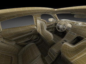 porsche taycan turbo s 2020 with interior 3D Model