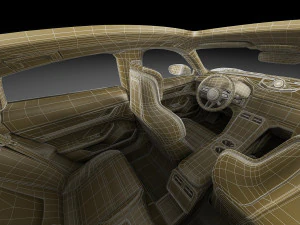 porsche taycan turbo s 2020 with interior 3D Model