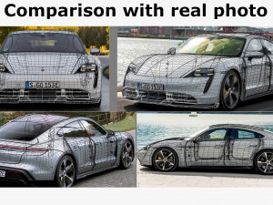 porsche taycan turbo s 2020 with interior 3D Model