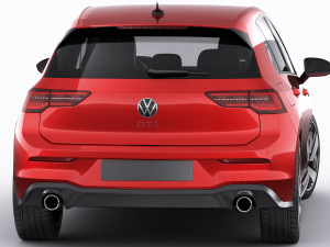 volkswagen golf 2020 gti gte r-line 3D 模型