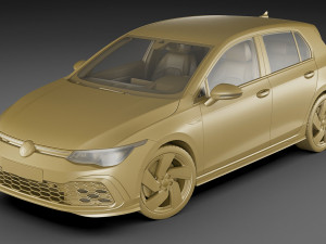 volkswagen golf 2020 gti gte r-line 3D 模型