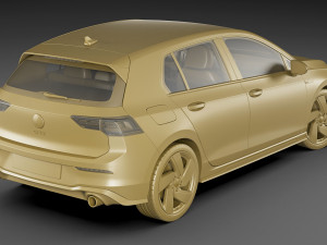 volkswagen golf 2020 gti gte r-line 3D 模型