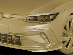 volkswagen golf 2020 gti gte r-line 3D 模型