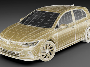volkswagen golf 2020 gti gte r-line 3D 模型