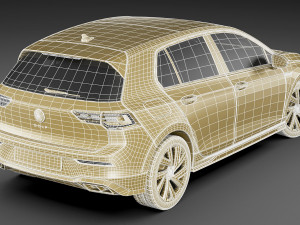 volkswagen golf 2020 gti gte r-line 3D 模型