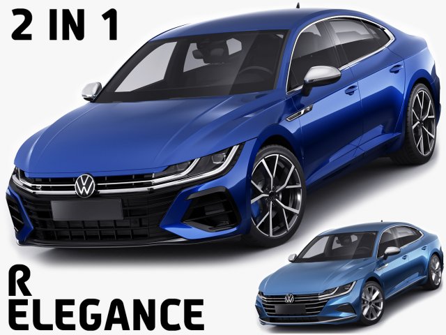 volkswagen arteon r and elegance 2021 3D Модель .c4d .max .obj .3ds .fbx .stl .blend 